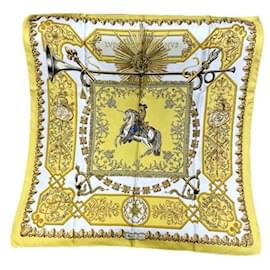 Hermès-Carré Hermès Collector "Ludovicus magnus Magnus" by F. de la Perrière-Yellow